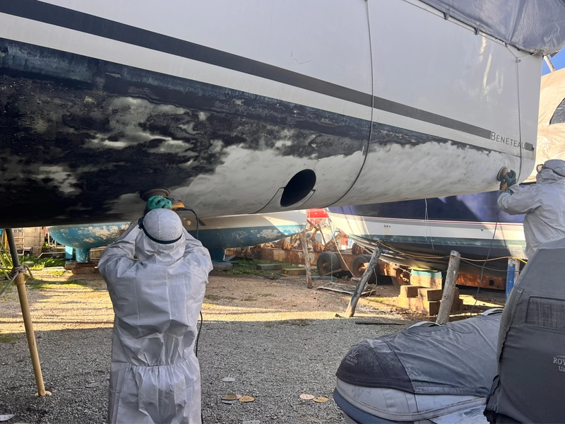 alohamarine sailboat seajet under reparing